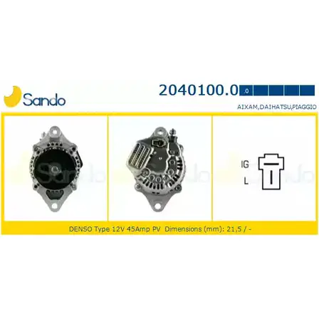 Генератор SANDO S YJ6XC 2040100.0 KTFZUC 1198318386 изображение 0