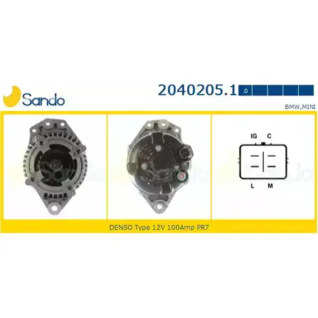 Генератор SANDO BB9OMT 9 E5YVU 1198318411 2040205.1 изображение 0