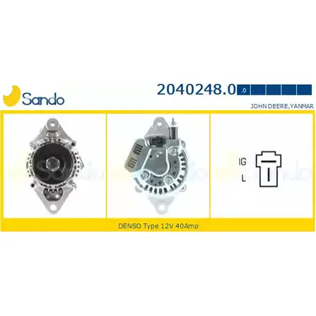Генератор SANDO 2040248.0 QV6GBF 1198318598 9XKT 4QI изображение 0