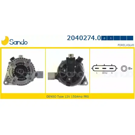 Генератор SANDO 9EUKE4 1198318610 2040274.0 0 6XEC