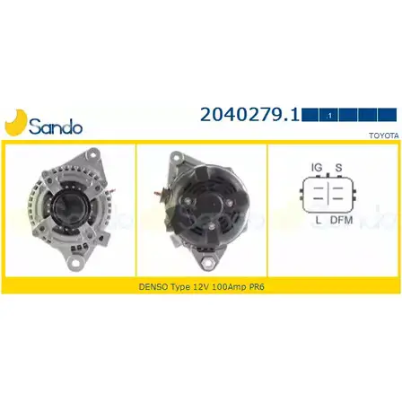 Генератор SANDO 2040279.1 UV1W0 1198318618 4F N22 изображение 0