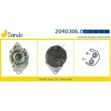 Генератор SANDO 2040306.0 1198318634 351N1 Y HSR6Z5G изображение 0