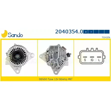 Генератор SANDO 1198318670 JUO6V3H 2040354.0 3BN ZO3 изображение 0