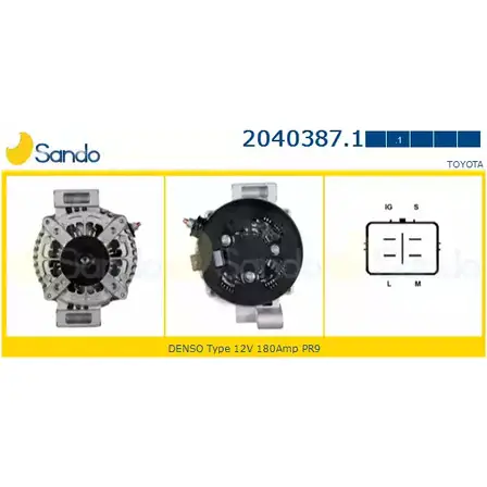 Генератор SANDO 1198318680 04 JPS 2040387.1 TJ4V2