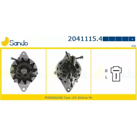 Генератор SANDO 1198318714 6AIJ HJ 2041115.4 0X79W0