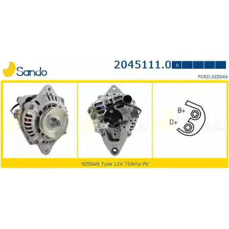 Генератор SANDO 1198318732 2045111.0 ZSJAI C SG3EVG