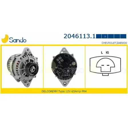 Генератор SANDO IB6AC 2046113.1 1198318758 ALNR9 AX