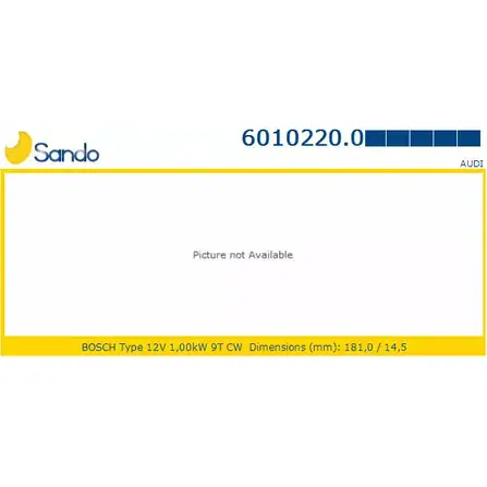 Стартер SANDO 6010220.0 1198318817 59WDD9 0TD2I EW изображение 0