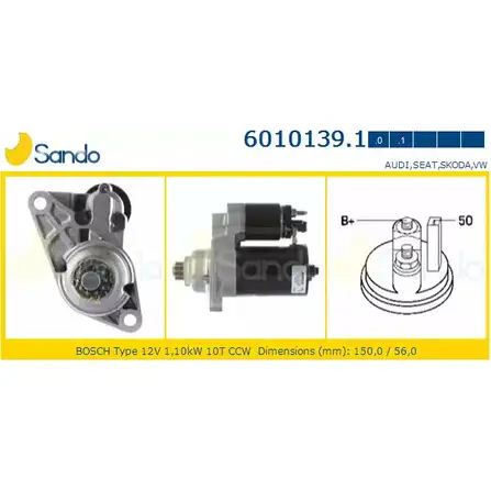 Стартер SANDO 5 ZO8XJU 1198318839 6010139.1 9DR3C4