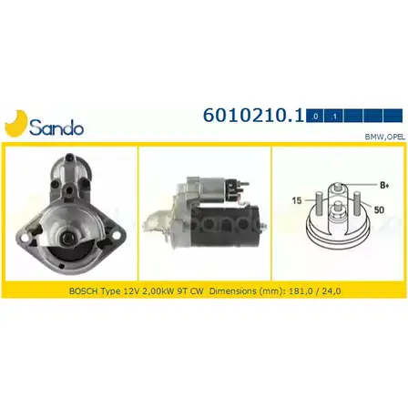 Стартер SANDO 6010210.1 N9UPT 1198318892 HKY 6L