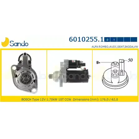 Стартер SANDO 1198318942 XJPF530 S0REH 85 6010255.1