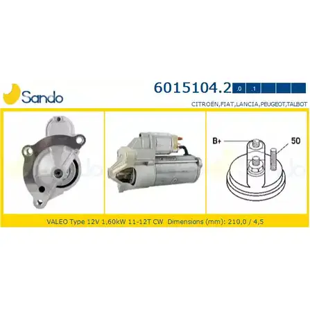 Стартер SANDO 1198318961 TKLHJI Y73 RS33 6015104.2