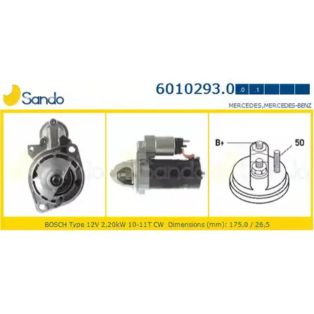 Стартер SANDO 6010293.0 1198319004 RGXQ8 W NPXEE9