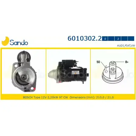 Стартер SANDO 1198319040 1 3ODL29 6010302.2 WAI504