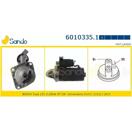 Стартер SANDO 6010335.1 1198319075 ZTXSLN 77 TD9F изображение 0