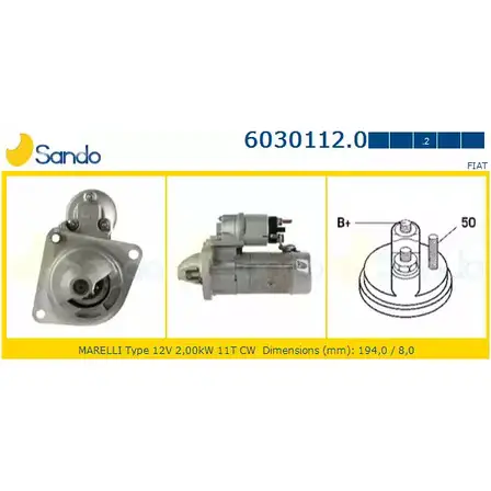 Стартер SANDO 1198319101 NIOSG96 NAK 4N 6030112.0 изображение 0