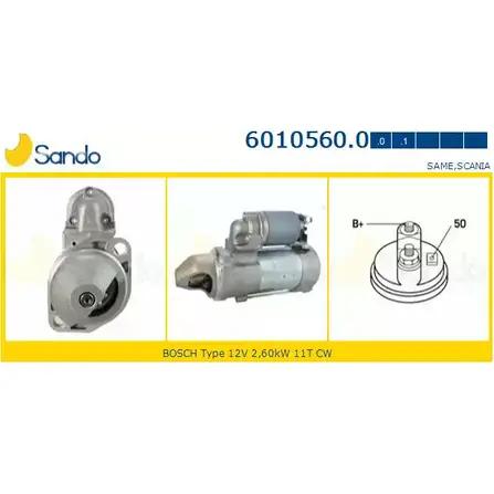 Стартер SANDO DY9TPU 1198319164 4D02 HNQ 6010560.0