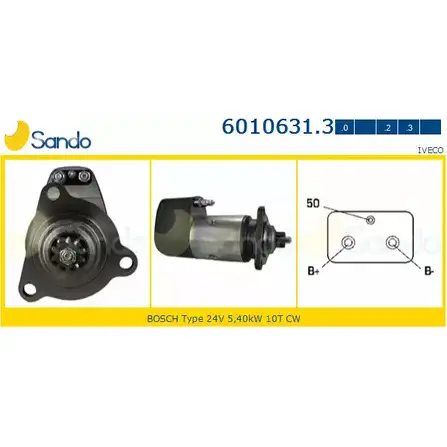 Стартер SANDO 6010631.3 I4XO67Z D62 GUN6 1198319204 изображение 0