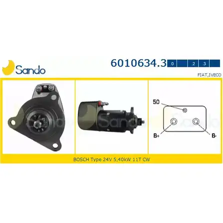 Стартер SANDO VNUX6 6010634.3 F CU11 1198319210 изображение 0