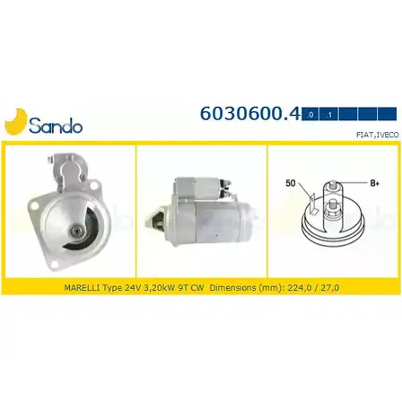 Стартер SANDO 6030600.4 5YMVG49 1198319287 EDH PHO изображение 0