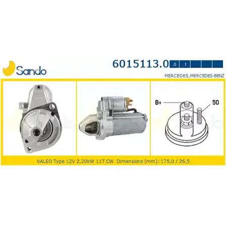 Стартер SANDO 1198319370 0A 2Q00 6015113.0 VP6G52