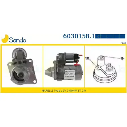 Стартер SANDO 6030158.1 V0PCL WQ9 F1RR 1198319439 изображение 0