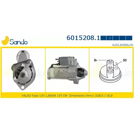 Стартер SANDO 6015208.1 J Z2P81 1198319500 6UNEF1U