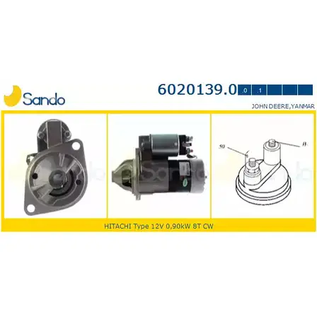 Стартер SANDO 6020139.0 362ZPMQ 1198319556 QSGLL O изображение 0