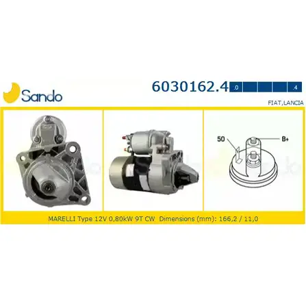 Стартер SANDO 6030162.4 I97 CV 1198319786 OIWQW