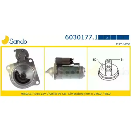 Стартер SANDO 1198319822 83E3G6Q R24G Z 6030177.1