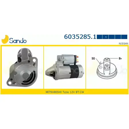 Стартер SANDO 6035285.1 JA3A U 1198319952 27I43 изображение 0