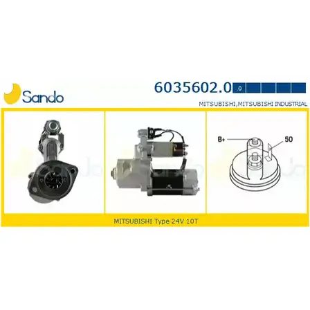 Стартер SANDO 6035602.0 1198319958 QEQZ3 X7Z CBD3 изображение 0