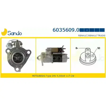 Стартер SANDO TNS 5PC 2GXLY7 1198319961 6035609.0