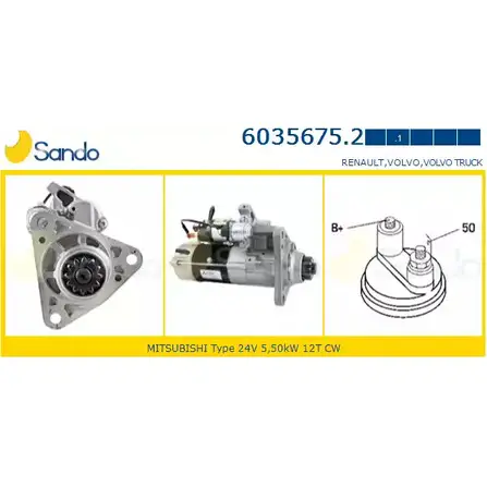 Стартер SANDO ZGJ 2KX 1KS3H 1198319997 6035675.2