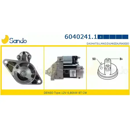 Стартер SANDO 6040241.1 IF0Y1N 1198320017 6H2H7 A3 изображение 0