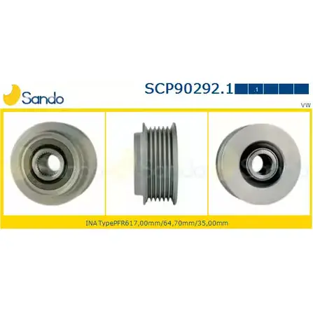 Шкив генератора SANDO 0V1 5T SCP90292.1 J4RIX 1198320270