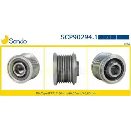 Шкив генератора SANDO SCP90294.1 3TKVP2 V 1198320272 HBCQI