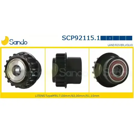 Шкив генератора SANDO NGC 1P42 H94YZ 1198320278 SCP92115.1