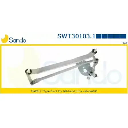 Трапеция стеклоочистителя, тяги SANDO SWT30103.1 3YNWM2 1198320499 MEK X5DV