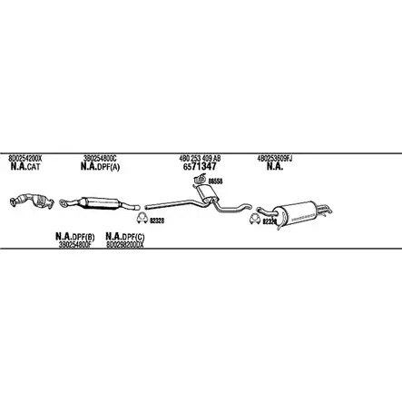 Система выпуска ОГ Walker 1198889084 CKPQQ25 UO 5ET ADK016010B изображение 0