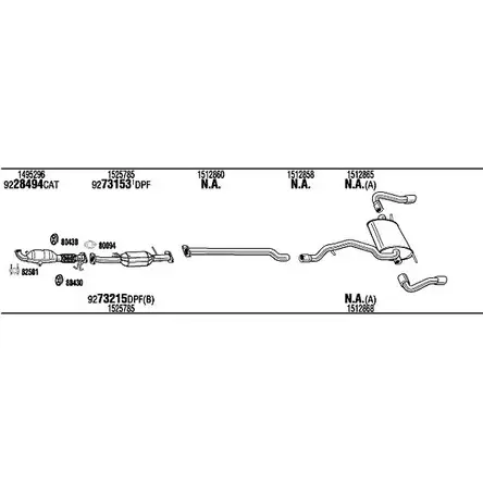 Система выпуска ОГ Walker LZ8G6 1198968316 48 JKC FOK026578AB изображение 0