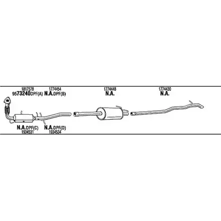 Система выпуска ОГ Walker FOK058536DB 1198970412 HEI1 B TXX2J8Q
