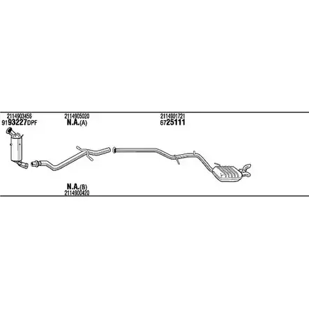 Система выпуска ОГ Walker MBK011234BC JR55RX 1199003778 T6 AL99 изображение 0