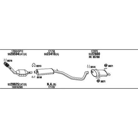 Система выпуска ОГ Walker 7T8404 V X2V7A9 PEK016677B 1199073176 изображение 0