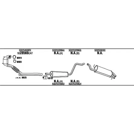 Система выпуска ОГ Walker YG8PEK SKK058750B 1199139968 9WKV C изображение 0