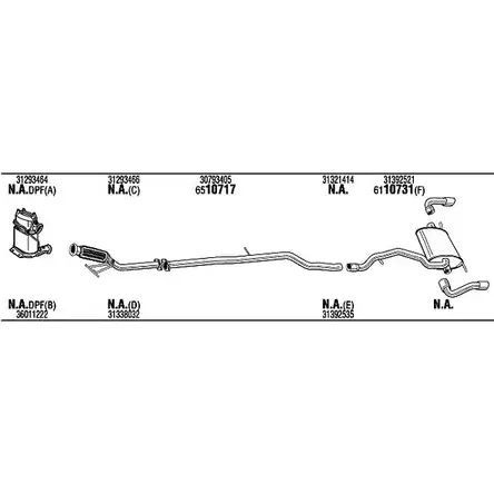 Система выпуска ОГ Walker VOK107466A 1199179400 F1VW9S 9KBLE4 V изображение 0