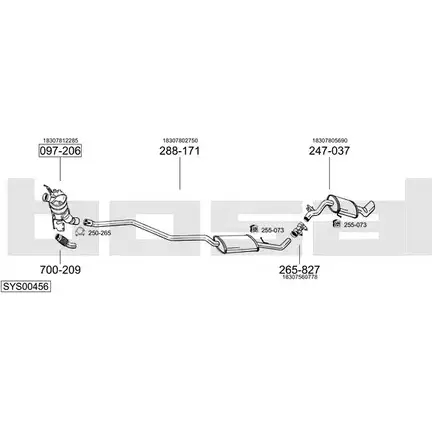 Система выпуска ОГ BOSAL 1199789488 SYS00456 N1DWZ6Q EG QZ6