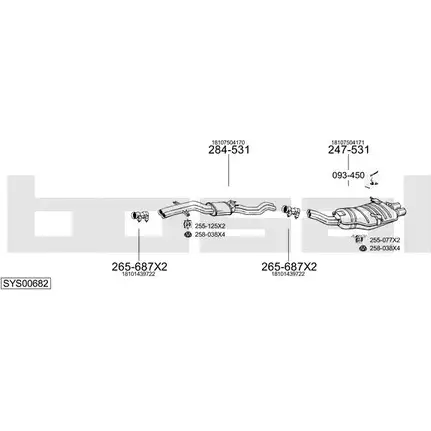 Система выпуска ОГ BOSAL SYS00682 TP 3BHX 1199793516 PCMRNSQ изображение 0