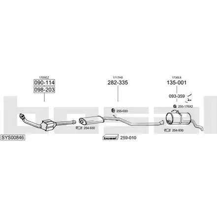 Система выпуска ОГ BOSAL SYS00846 1199796654 REI5Q EUP7 N изображение 0