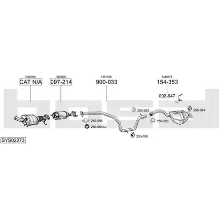 Система выпуска ОГ BOSAL 1199834736 NZRC SM SYS02273 YGEGIZ изображение 0
